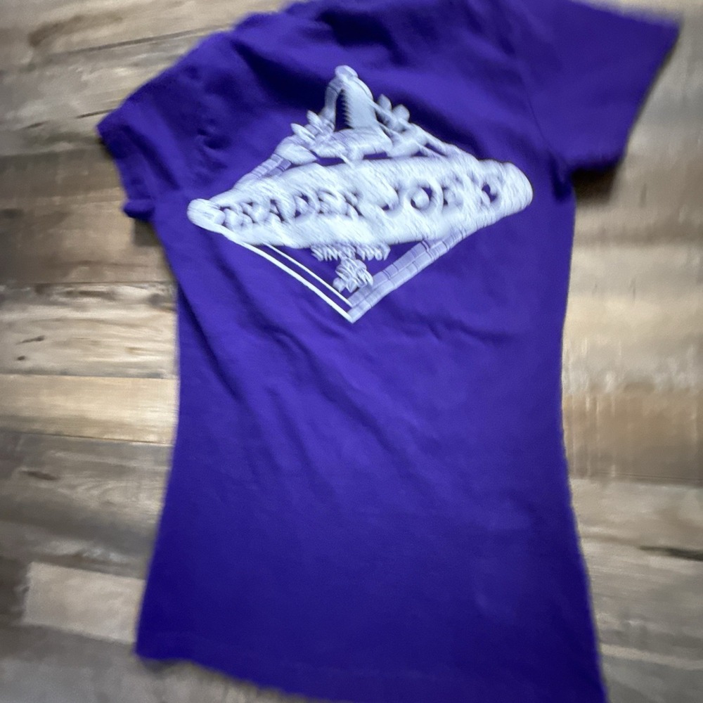 Trader Joe's Dark Purple Crew Shirt Sz S Women's Fit